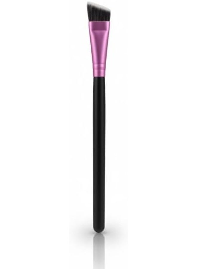 Angled Eyeliner Brush - Slanted Flat Angle Eye Liner Eyebrow Thin Precision Eye Makeup Brush - Synthetic Nylon Bristles - 15 cm - 1pc - Purple Black - Image 1
